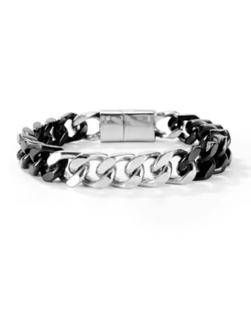1191 steel bracelet [black] Titanium Steel Geometric Minimalist Link Bracelet